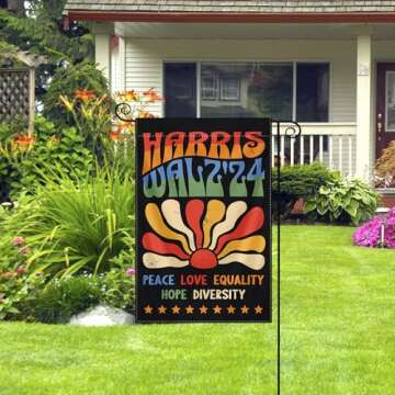 Kamala Harris Walz 2024 Garden Flag - 12x18 In