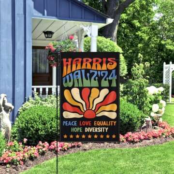 Kamala Harris Walz 2024 Garden Flag - 12x18 In