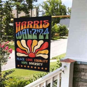 Kamala Harris Walz 2024 Garden Flag - 12x18 In