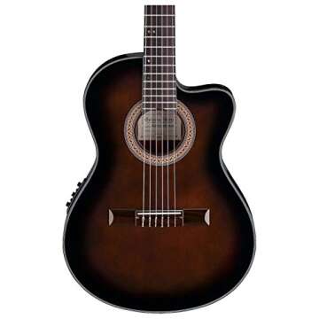 IbanezGA35TCEDVS Thinline Acoustic-Electric Classical GuitarDark Violin Burst