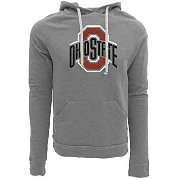 Blue 84 Men's Ohio State Buckeyes Tri-Blend Hoodie Vintage Icon Heather Grey, Grey, Small