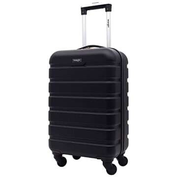 Wrangler Hardside Carry-On Spinner Luggage, Black, 20-Inch