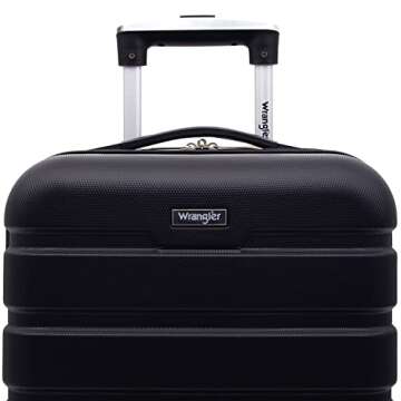 Wrangler Hardside Carry-On Spinner Luggage, Black, 20-Inch