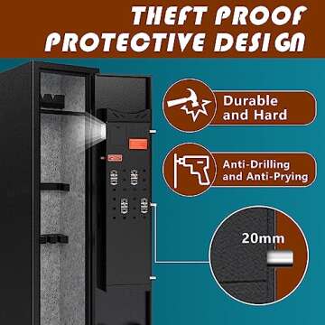 SAPITAL Large Gun Safe,Gun Safes for Home Rifle and Pistols,3-5Gun Safe for Rifle and Shotgun,Gun Cabinets with Removable Shelf and 3*Gun Racks (Style01)