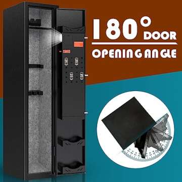 SAPITAL Large Gun Safe,Gun Safes for Home Rifle and Pistols,3-5Gun Safe for Rifle and Shotgun,Gun Cabinets with Removable Shelf and 3*Gun Racks (Style01)