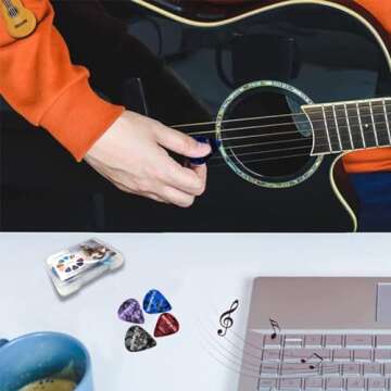 Colorful Guitar Picks with Storage Box - 15 Pack