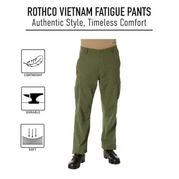 Rothco Vintage Vietnam Rip-Stop Fatigue Pants Camo Cargo Pants