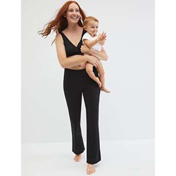 Motherhood Maternity Women's Side Ruched Waist Under the Belly Knit Pajama and Lounge Pant S-3X