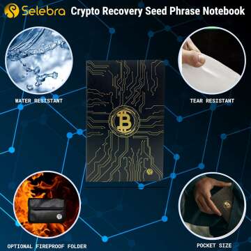 "Protect Your Crypto Investments: Secure Your Seed Phrases with Double Notebooks and Fireproof Bag"- Cryptocurrency Recovery Phrase - Waterproof Password Keeper - Cold Wallet - Password Manager