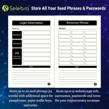 "Protect Your Crypto Investments: Secure Your Seed Phrases with Double Notebooks and Fireproof Bag"- Cryptocurrency Recovery Phrase - Waterproof Password Keeper - Cold Wallet - Password Manager