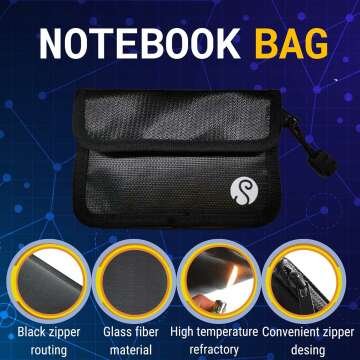 "Protect Your Crypto Investments: Secure Your Seed Phrases with Double Notebooks and Fireproof Bag"- Cryptocurrency Recovery Phrase - Waterproof Password Keeper - Cold Wallet - Password Manager