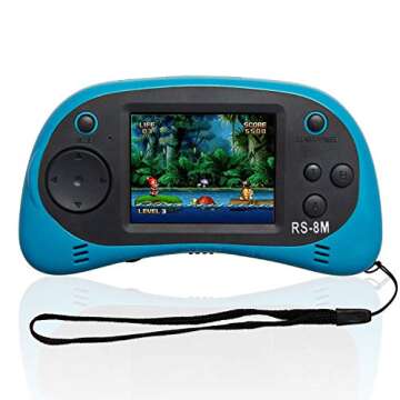 Kids Handheld Game Portable Video Game Player with 200 Games 16 Bit 2.5 Inch Screen Mini Retro Electronic Game Machine for Boys Girls (Blue)