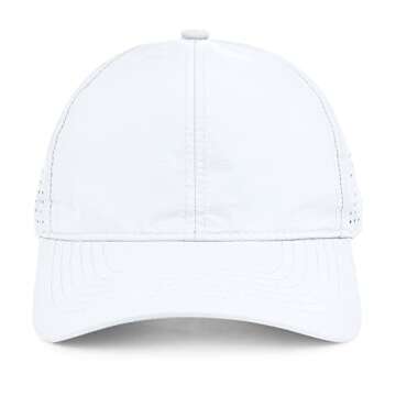 American Trends Caps for Men Women Adjustable Baseball Cap Waterproof Breathable Plain Cap Sports Golf Tennis Hats Caps White M