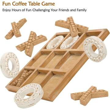 Rustic Wooden Tic Tac Toe Game - Family Fun & Decor