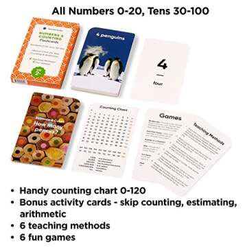 Think Tank Scholar Numbers Flash Cards for Toddlers - Counting Flashcards for Kids Ages 4-8 Years Old Numbers 0-100, Learn Numbers, Learn Numerical Order, Learn to Count - Math Practice Real Pictures