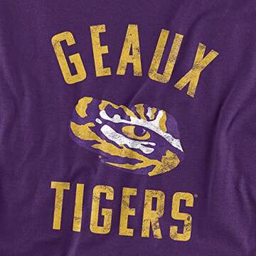 Louisiana State University LSU Official Tigers Logo Unisex Adult T-Shirt, Tigers Logo, Large