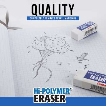 Pentel Hi-Polymer Block Erasers Pack of 10 - Large