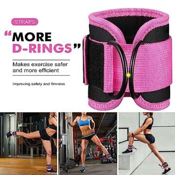 HOXWC Ankle Bands with Cuffs for Ultimate Leg and Booty Workouts