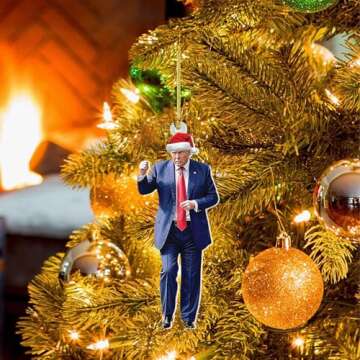 Trump Christmas Ornaments 2024 - Trump Dancing Ornament Set of 3 - Christmas Trump 2024 Ornament Acrylic 2D Christmas Tree Decorations, Trump Merchandise, Trump Xmas Gifts for Supporter (Red)