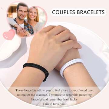 UNGENT THEM Matching Couples Bracelets Soulmate Jewelry Valentine's Day Gifts for Him Her Boyfriend Girlfriend Anniversary Birthday Christmas Gifts for Women Men Bf Gf