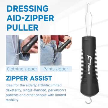 Fanwer 2 Pack Button Hook and Zipper Pull Helper, Button Assist Tool, Button Hook Dressing Aid Tool for Easy Button, One Handed Gadgets Adaptive Equipment, Gifts for Seniors, Arthritis, Weak Hands