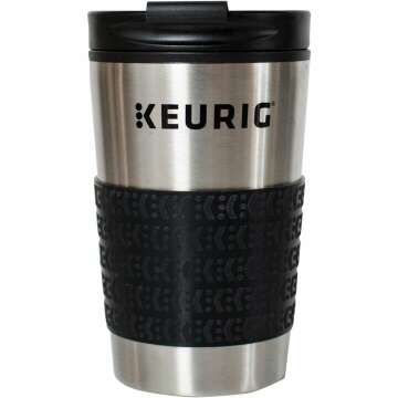 Keurig Travel Mug Fits K-Cup Pod Coffee Maker, 1 Count (Pack of 1), Stainless Steel