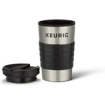 Keurig Travel Mug Fits K-Cup Pod Coffee Maker, 1 Count (Pack of 1), Stainless Steel