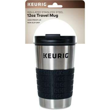 Keurig Travel Mug Fits K-Cup Pod Coffee Maker, 1 Count (Pack of 1), Stainless Steel