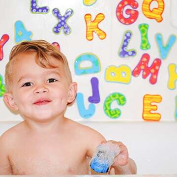 Nuby Floating Bath Tub Alphabet & Numbers Toy Set - 36 Educational Foam Pieces