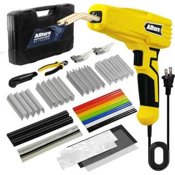 Allturn Upgraded Plastic Welder,Plastic Welding Kit,Hot Stapler Kit,Plastic Welder Gun,Plastic Welding Systems,Car Bumper Repair Kit,Plastic Repair Kit(Yellow).