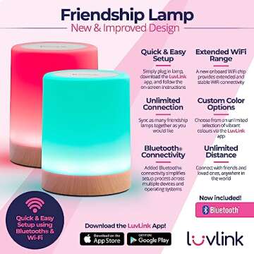 LuvLink Friendship Lamp Set - WiFi & Bluetooth