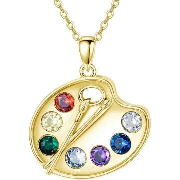 Artist Paint Palette Necklace in Sterling Silver