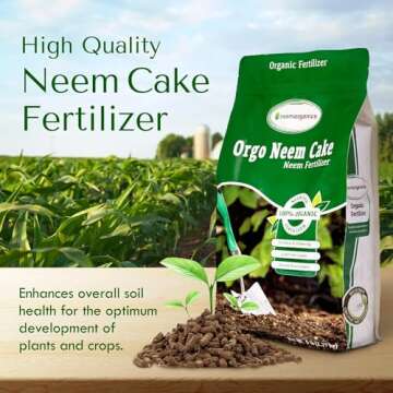 Neem Organics-Orgo Neem Cake | Best 100% Organic Fertilizer for Indoor and Outdoor Plants, Lawns & Garden Growth | Slow Release, Natural Plant Food | OMRI Listed (5 lbs)