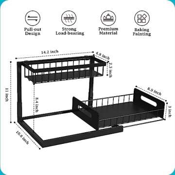 Under Sink Organizer 2 Pack - REALINN Slide Out Shelves