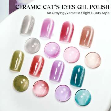 MIZHSE Cat Eye Gel Nails - 8 Spring Colors Set