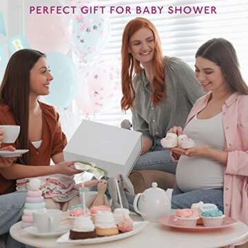 Jasmyn & Greene New Mom Gift Basket - 9 Luxury Baby Shower Gifts for Expecting Mommy To Be. Pregnant Moms Postpartum Kit Care Package. Newborn Baby Gift Set with Birthday Spa Gifts for Women.