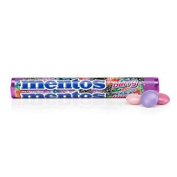 Mentos Halloween Trick or Treat Chewy Candy Mint Roll, Berry Flavored, Individually Wrapped Bulk Candy, Party, Office, Concessions, Non-Melting, 14 Count (Pack of 15)