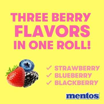 Mentos Halloween Trick or Treat Chewy Candy Mint Roll, Berry Flavored, Individually Wrapped Bulk Candy, Party, Office, Concessions, Non-Melting, 14 Count (Pack of 15)