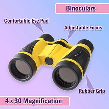 Kidz Xplore Outdoor Explorer Set - Bug Catching Kit Nature Exploration Children Outdoor Games Mini Binoculars Kids, Compass, Whistle, Magnifying Glass, Adventure, Hunting, Hiking Educational Toy