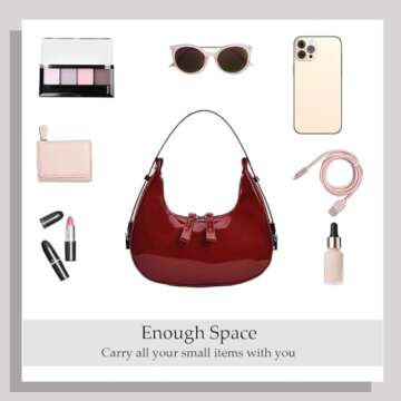 Retro Y2K Crescent Shoulder Bag for Women - Red