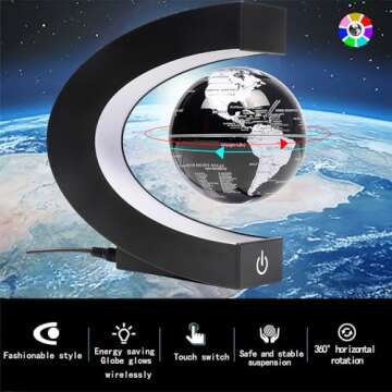 Magnetic Floating Rotating Globe with Touch Switch