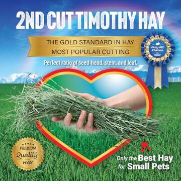 Small Pet Select 2nd Cutting Perfect Blend Timothy Hay Pet Food for Rabbits, Guinea Pigs, Chinchillas and Other Small Animals, Premium Natural Hay Grown in The US, 12 LB