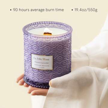 Lavender Aromatherapy Candle - 90 Hours of Relaxation