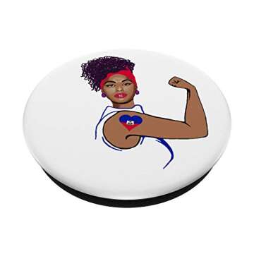 Haiti girl Haitian Ayiti Haiti flag PopSockets Swappable PopGrip