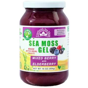 EverSmith Organics - Wildcrafted Irish Sea Moss Gel | Made in USA | Rich in Vitamins & Minerals | Sea Moss Gel Raw | Nutritional Supplement | Mixed Berry (16 oz)