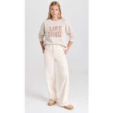 Spiritual Gangster Women's Love More Bridget Raglan Pullover, Oatmeal Heather, Tan, Graphic, XS