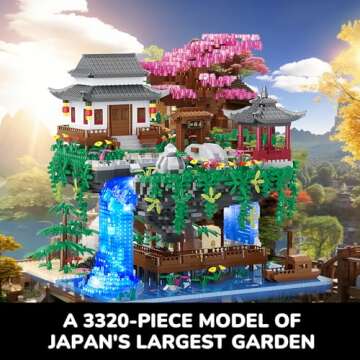 Big Bonsai Flowers Tree Architecture Set for Boys 8-14 Lighting Japanese Cherry Blossom Tree House Building Kit with Box for Adults Toys for Boys/Girls Age 8-12, 2.5mm MICROPARTICLE