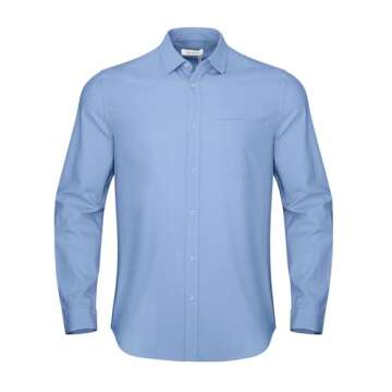 JEKAOYI Men's Linen Button Down Shirt - Casual Long Sleeve Beachwear