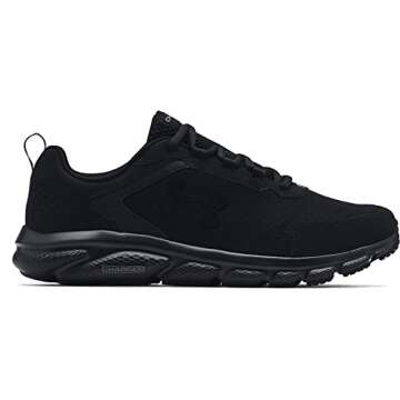 Under Armour Mens Charged Assert 9 Running Shoe, Black (002 Black, 8 US