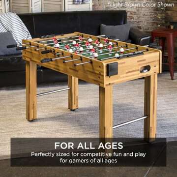 Best Choice Products 48in Competition Sized Foosball Table, Arcade Table Soccer for Home, Game Room, Arcade w/ 2 Balls, 2 Cup Holders - Natural